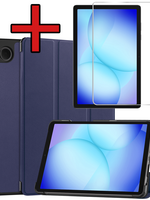 BTH BTH Samsung Galaxy Tab A9 Plus / A11 Plus Hoes Met Screenprotector - Donkerblauw