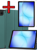 BTH BTH Samsung Galaxy Tab A9 Plus / A11 Plus Hoes Met Screenprotector - Donkergroen