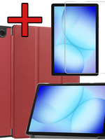 BTH BTH Samsung Galaxy Tab A9 Plus / A11 Plus Hoes Met Screenprotector - Donkerrood