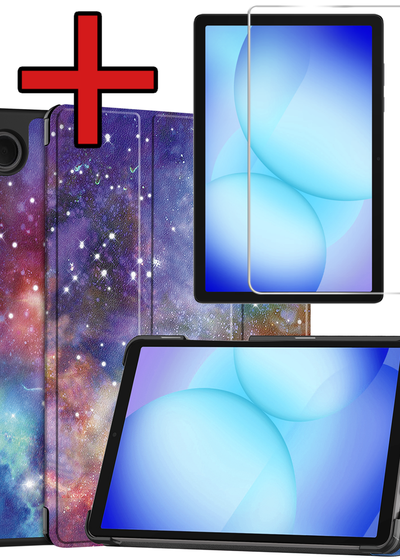 BTH Hoes Geschikt voor Samsung Galaxy Tab A9 Plus Hoes Book Case Hoesje Trifold Cover Met Screenprotector - Hoesje Geschikt voor Samsung Tab A9 Plus Hoesje Bookcase - Galaxy