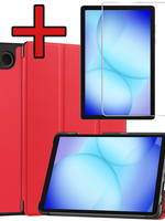 BTH BTH Samsung Galaxy Tab A9 Plus / A11 Plus Hoes Met Screenprotector - Rood