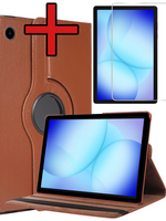 BTH BTH Samsung Galaxy Tab A9 Plus / A11 Plus Hoes Draaibaar Met Screenprotector - Bruin