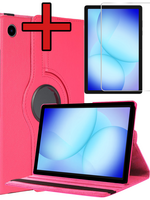 BTH BTH Samsung Galaxy Tab A9 Plus / A11 Plus Hoes Draaibaar Met Screenprotector - Donkerroze