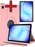 BTH BTH Samsung Galaxy Tab A9 Plus / A11 Plus Hoes Draaibaar Met Screenprotector - Lichtroze