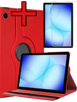 BTH BTH Samsung Galaxy Tab A9 Plus / A11 Plus Hoes Draaibaar Met Screenprotector - Rood