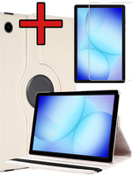 BTH BTH Samsung Galaxy Tab A9 Plus / A11 Plus Hoes Draaibaar Met Screenprotector - Wit