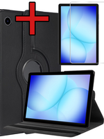 BTH BTH Samsung Galaxy Tab A9 Plus / A11 Plus Hoes Draaibaar Met Screenprotector - Zwart
