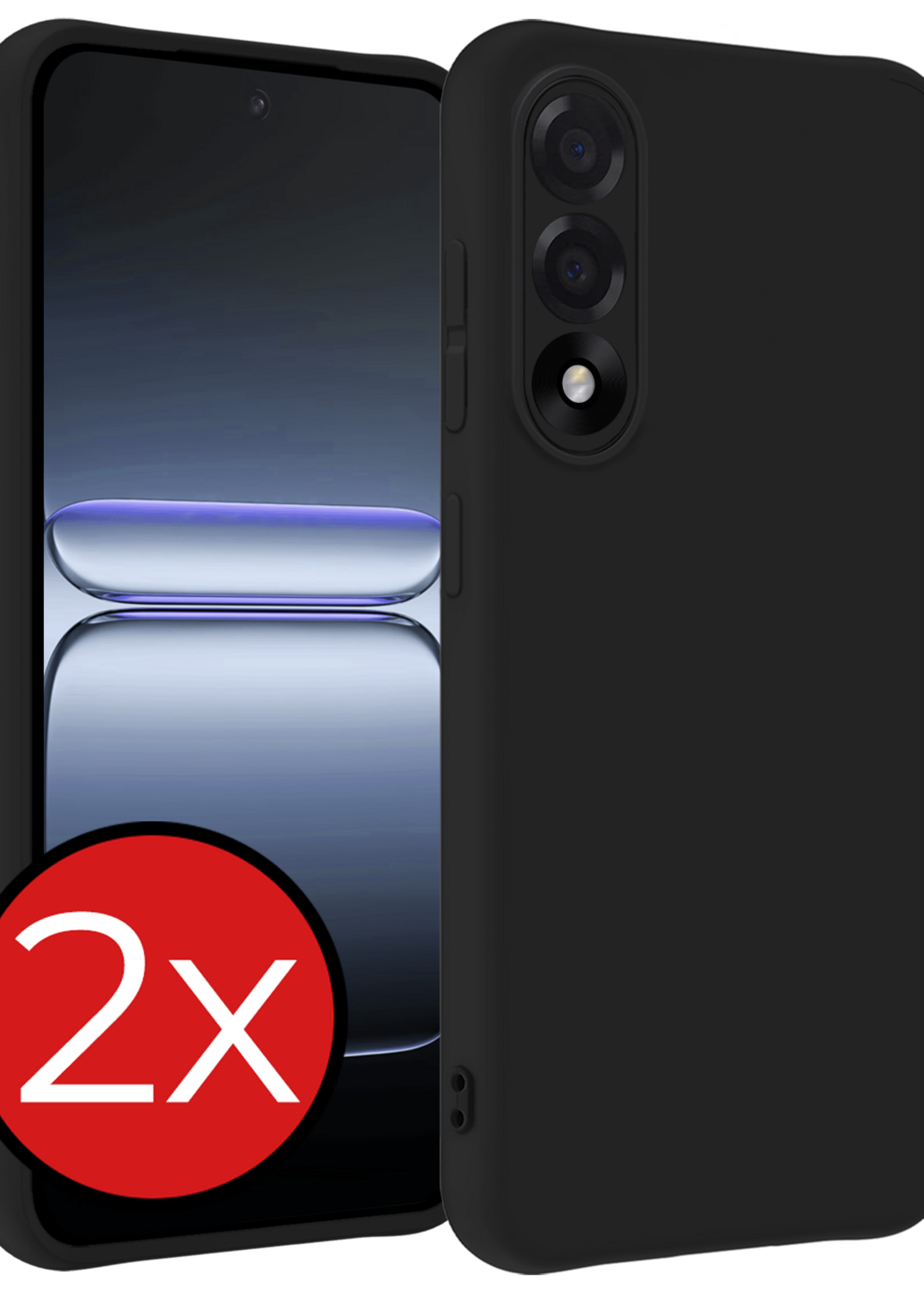 BTH BTH OnePlus Nord 5 Hoesje Siliconen - Zwart - 2 PACK