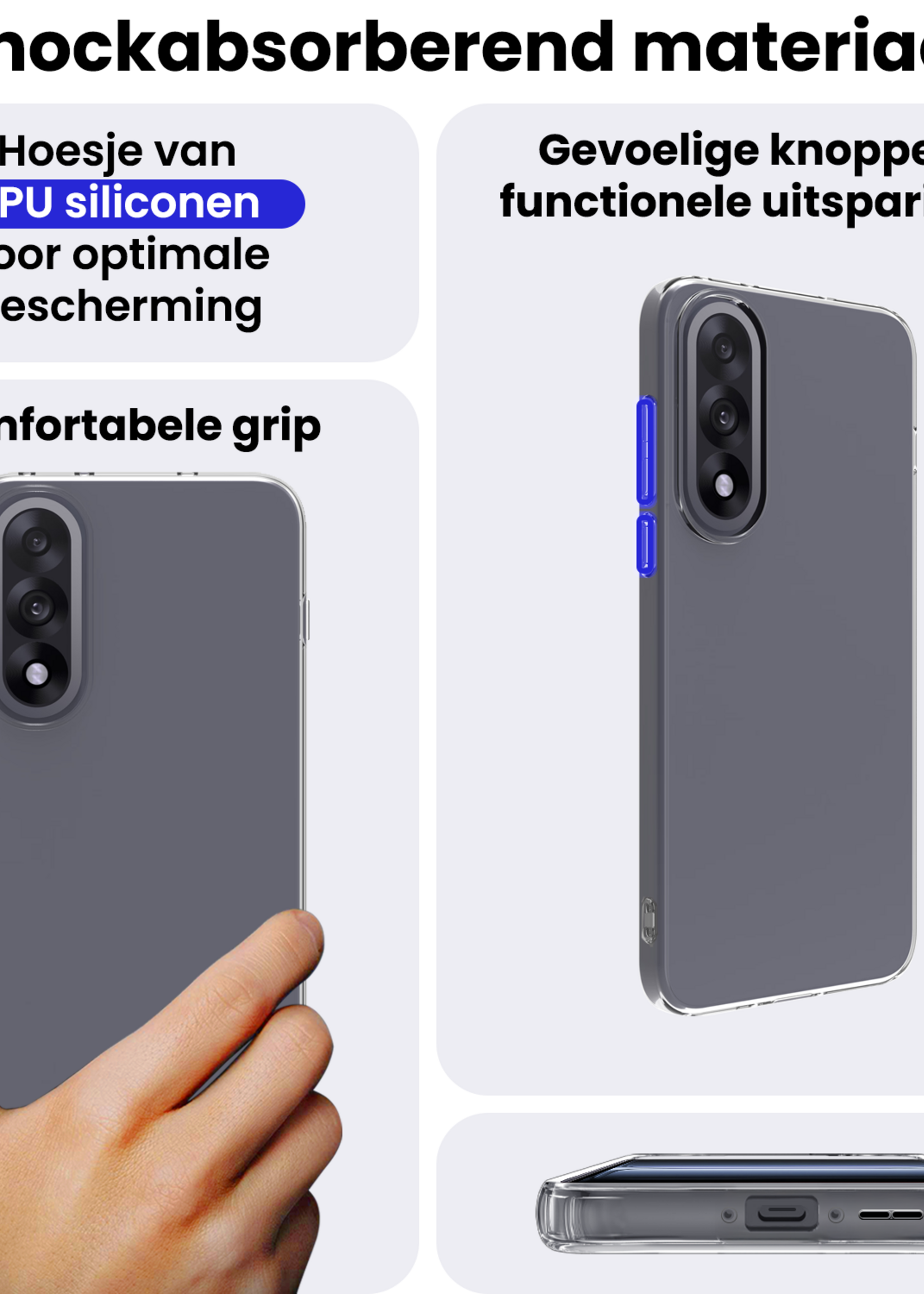 BTH BTH OnePlus Nord 5 Hoesje Siliconen Met Screenprotector - Transparant