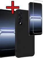 BTH BTH OnePlus Nord 5 Hoesje Siliconen Met Screenprotector - Zwart