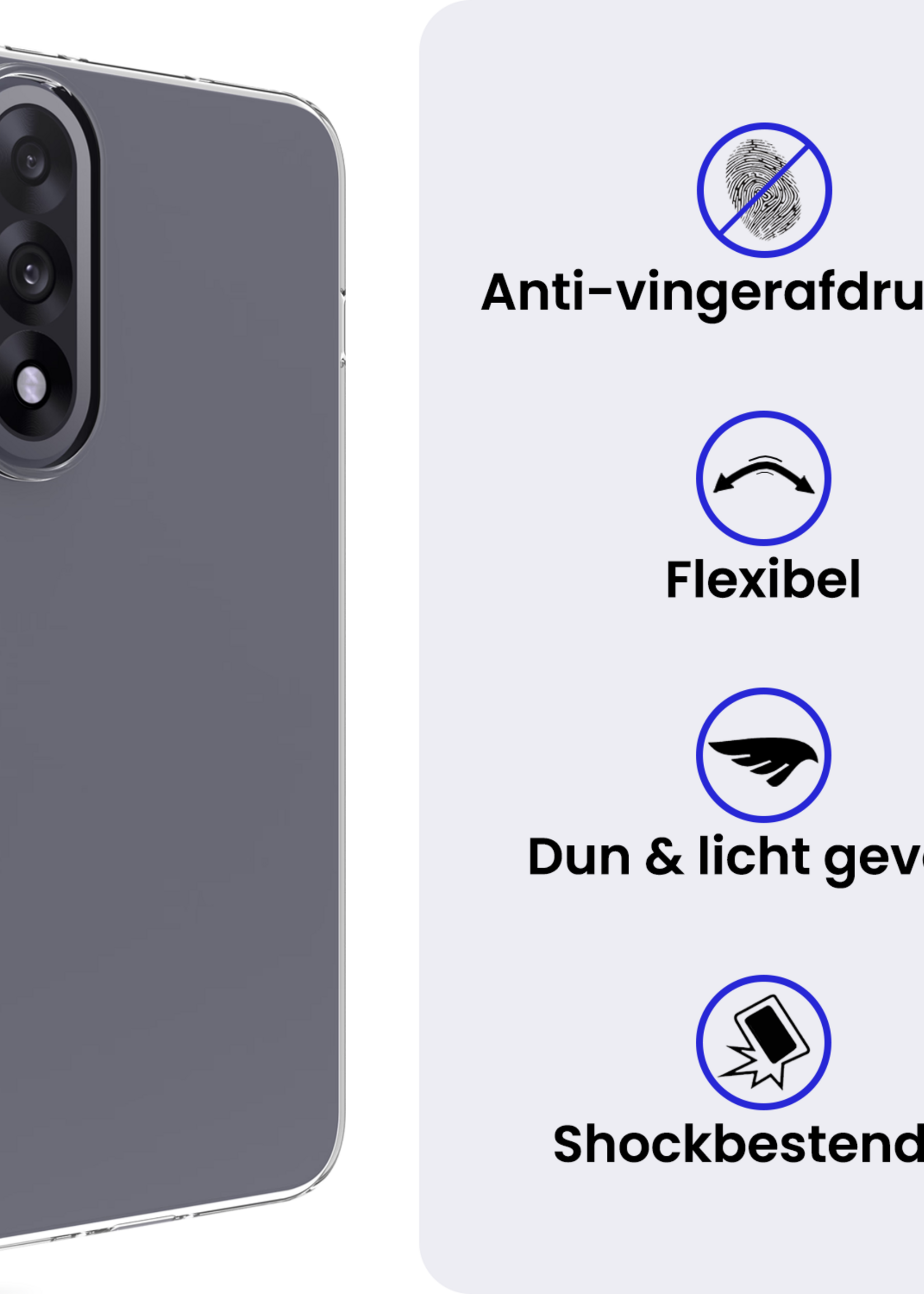 BTH BTH OnePlus Nord 5 Hoesje Siliconen Met 2x Screenprotector - Transparant