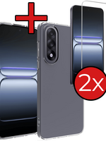 BTH BTH OnePlus Nord 5 Hoesje Siliconen Met 2x Screenprotector - Transparant