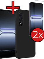 BTH BTH OnePlus Nord 5 Hoesje Siliconen Met 2x Screenprotector - Zwart