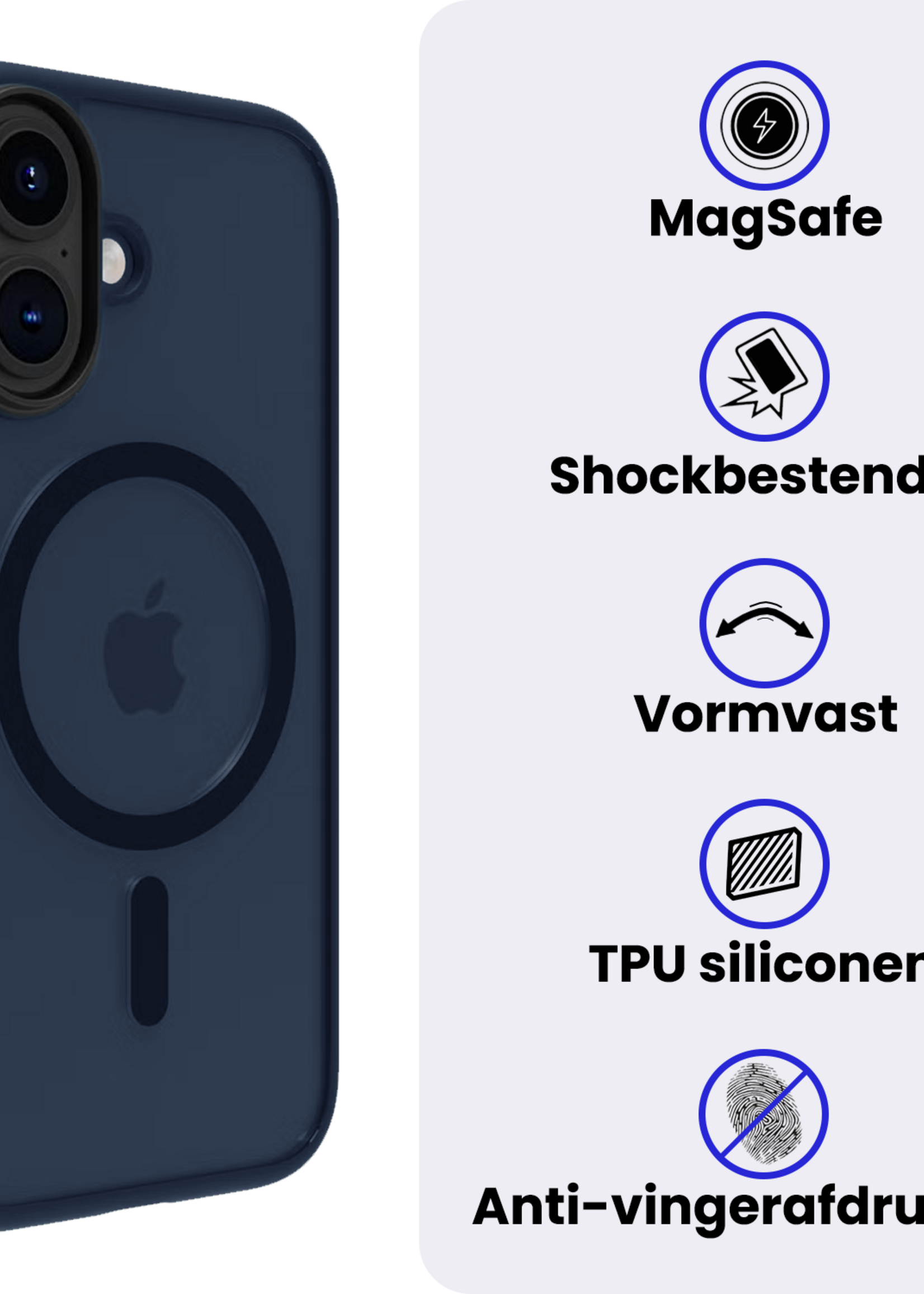 BTH BTH iPhone 17 Magsafe Hoesje - Donkerblauw - 2 PACK