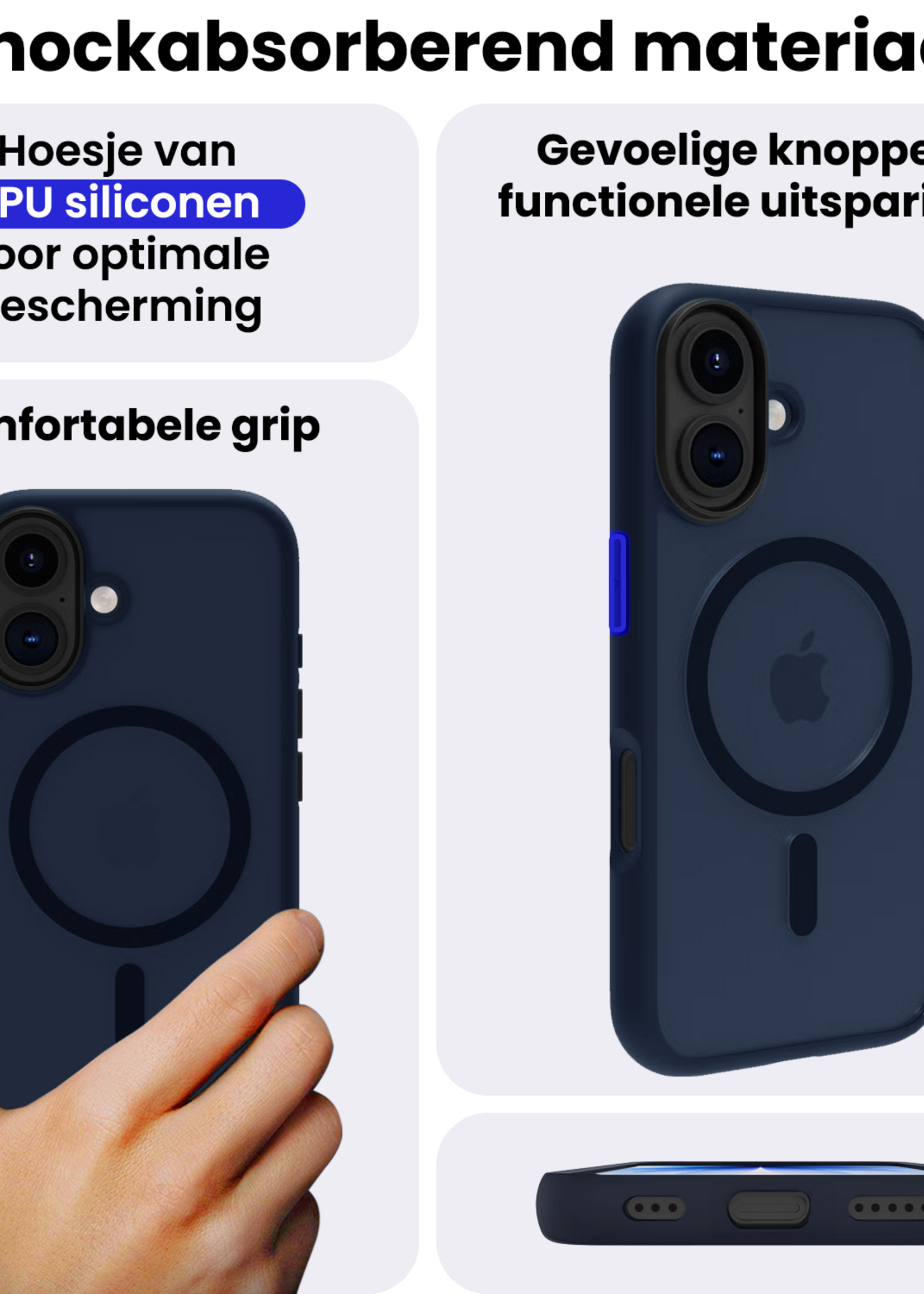 BTH BTH iPhone 17 Magsafe Hoesje Donkerblauw Met Screenprotector