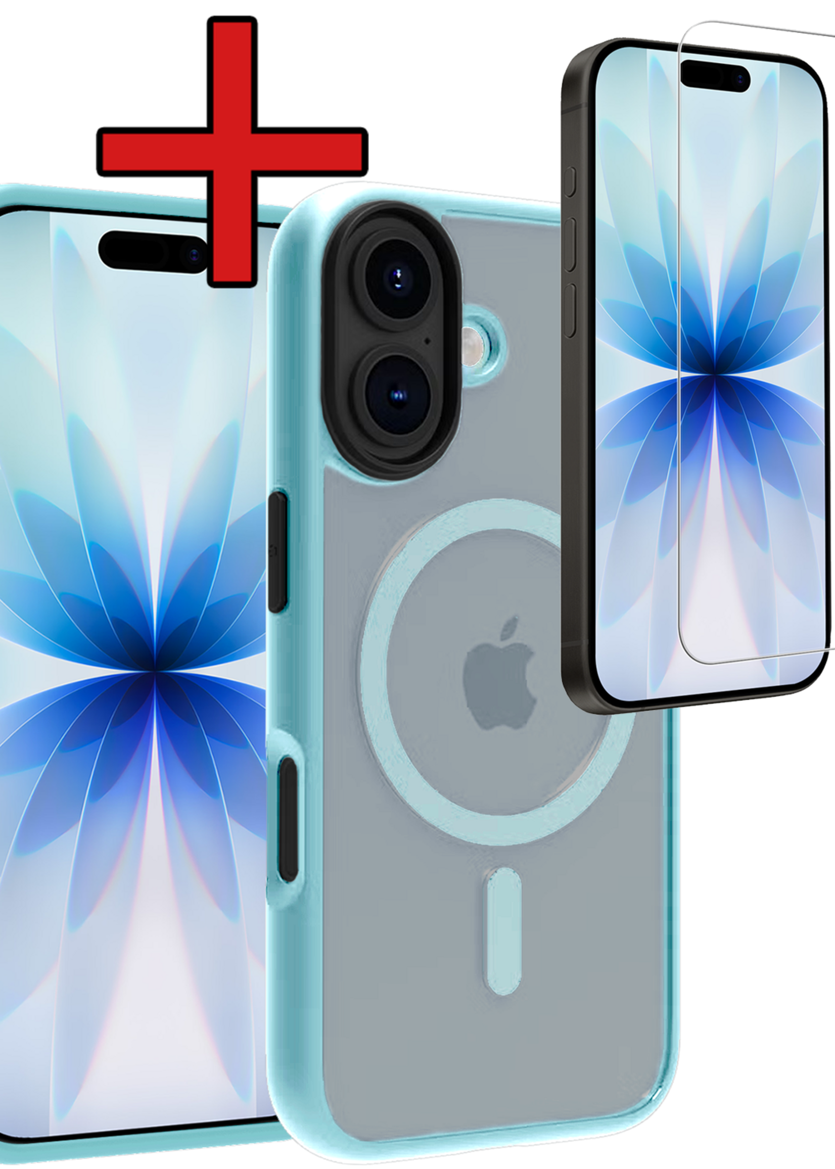 BTH BTH iPhone 17 Magsafe Hoesje Lichtblauw Met Screenprotector