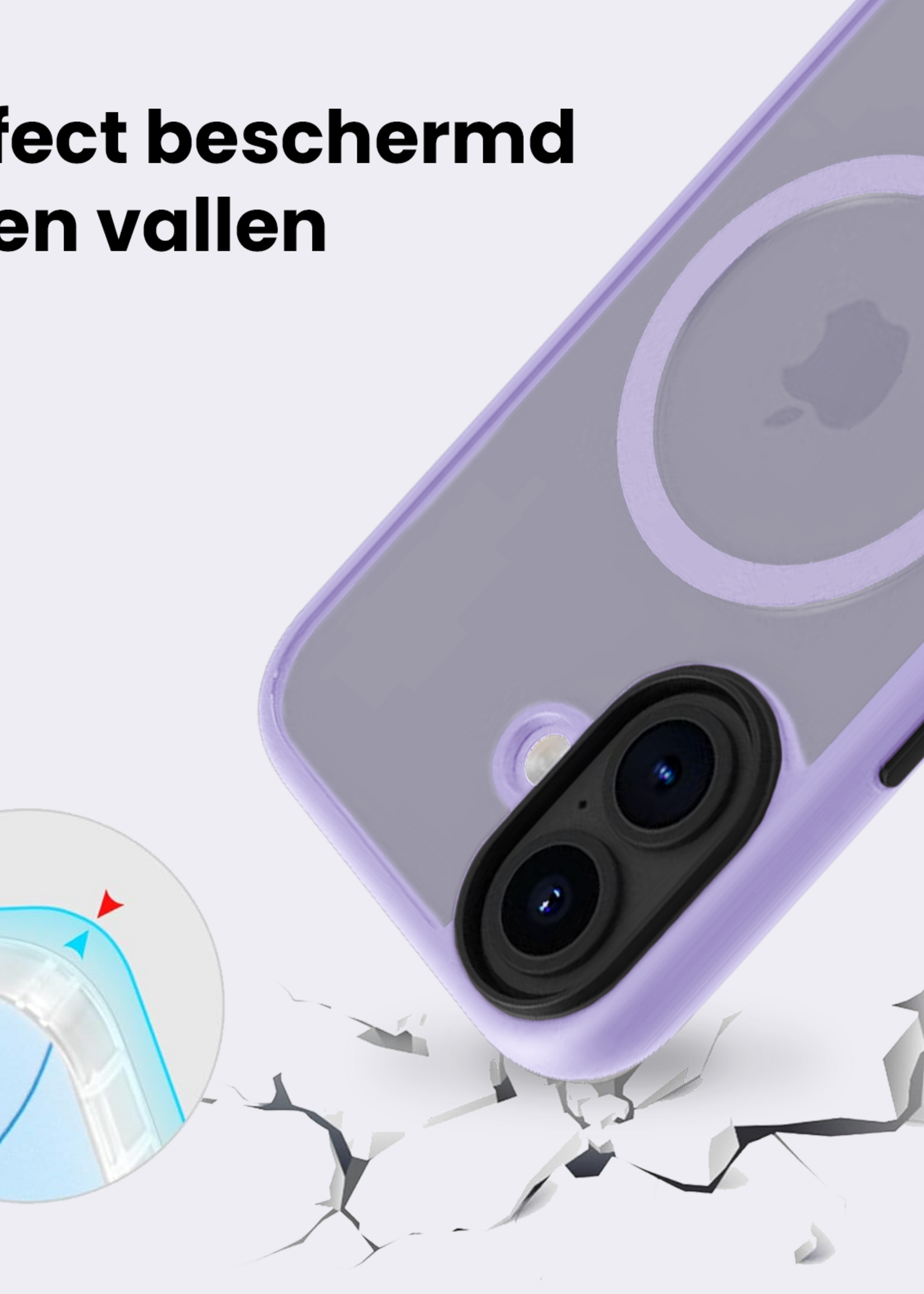 BTH BTH iPhone 17 Magsafe Hoesje Lila Met Screenprotector