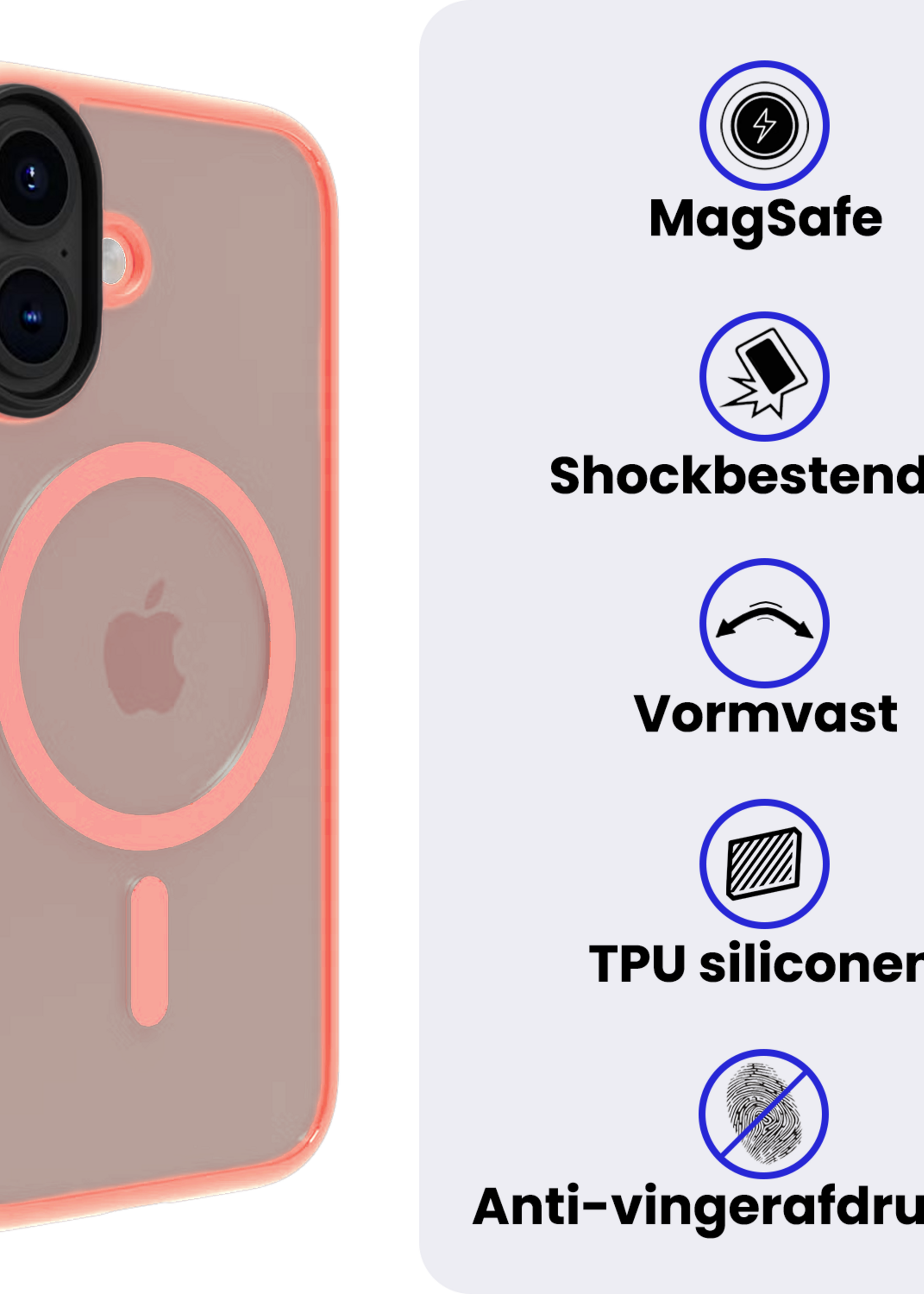 BTH BTH iPhone 17 Magsafe Hoesje Perzik Met Screenprotector