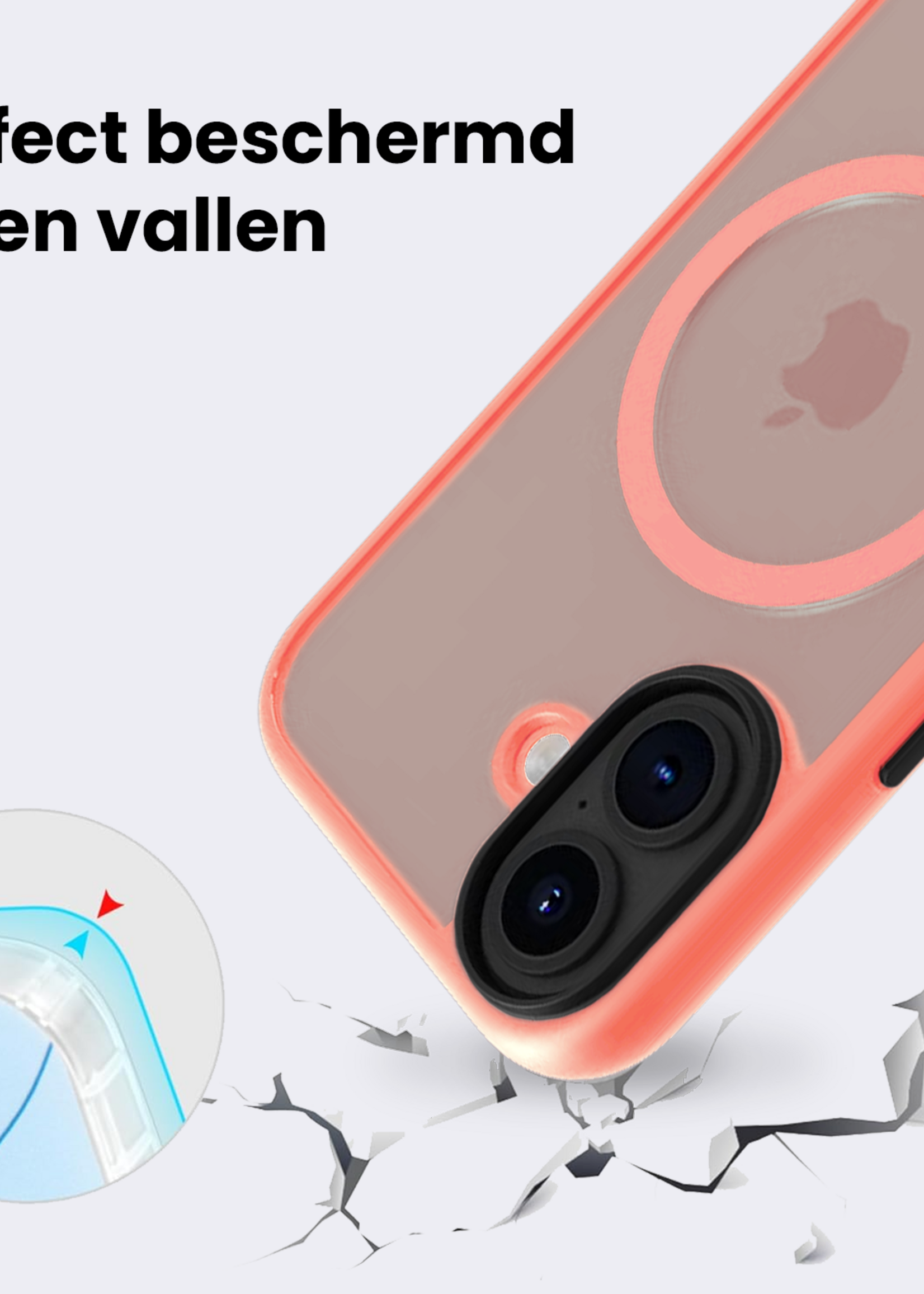 BTH BTH iPhone 17 Magsafe Hoesje Perzik Met Screenprotector