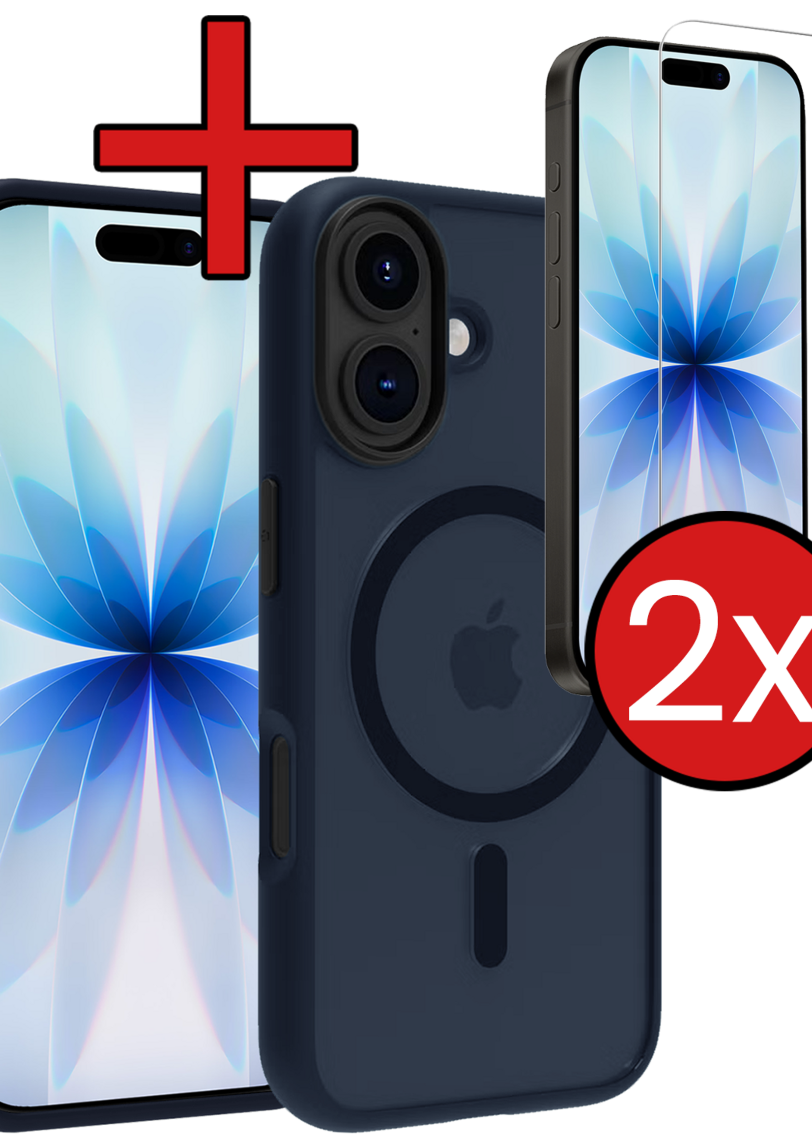 BTH BTH iPhone 17 Magsafe Hoesje Donkerblauw Met 2x Screenprotector