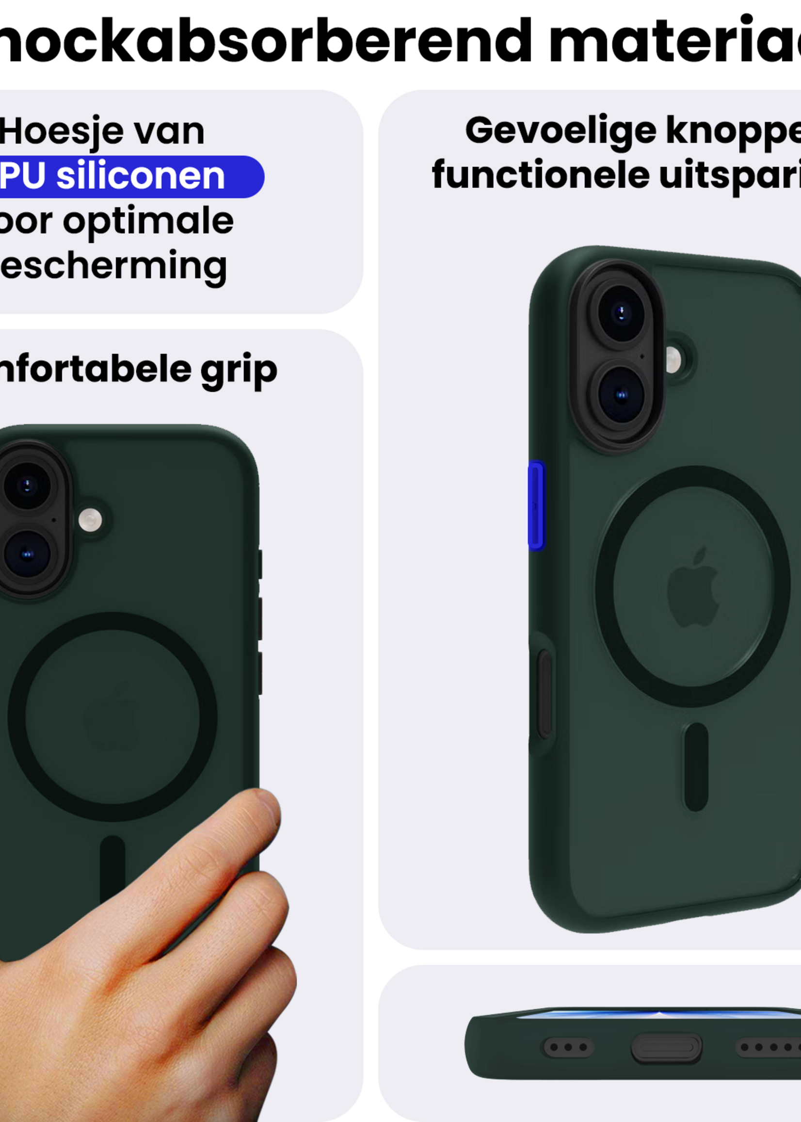 BTH BTH iPhone 17 Magsafe Hoesje Donkergroen Met 2x Screenprotector