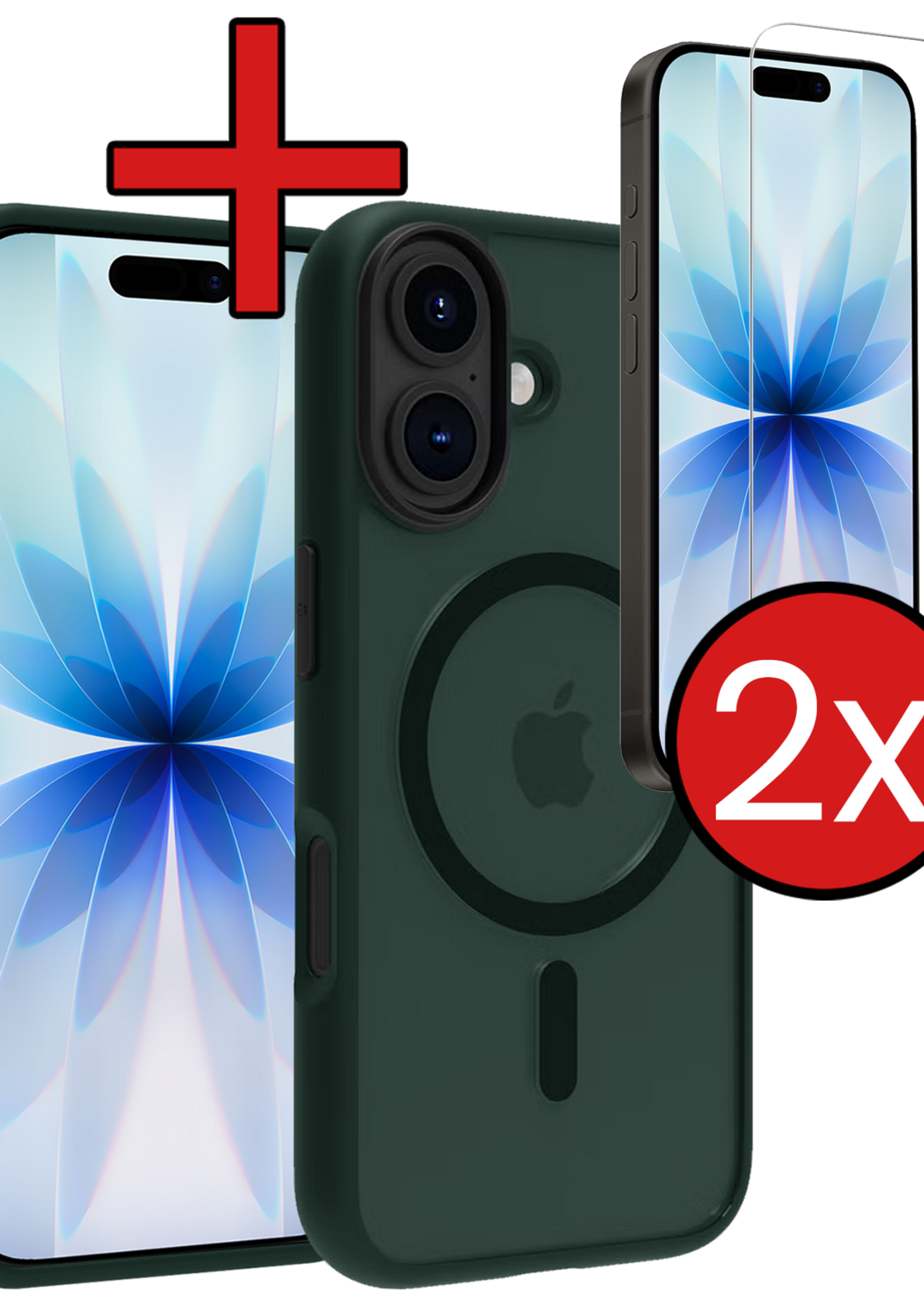 BTH BTH iPhone 17 Magsafe Hoesje Donkergroen Met 2x Screenprotector