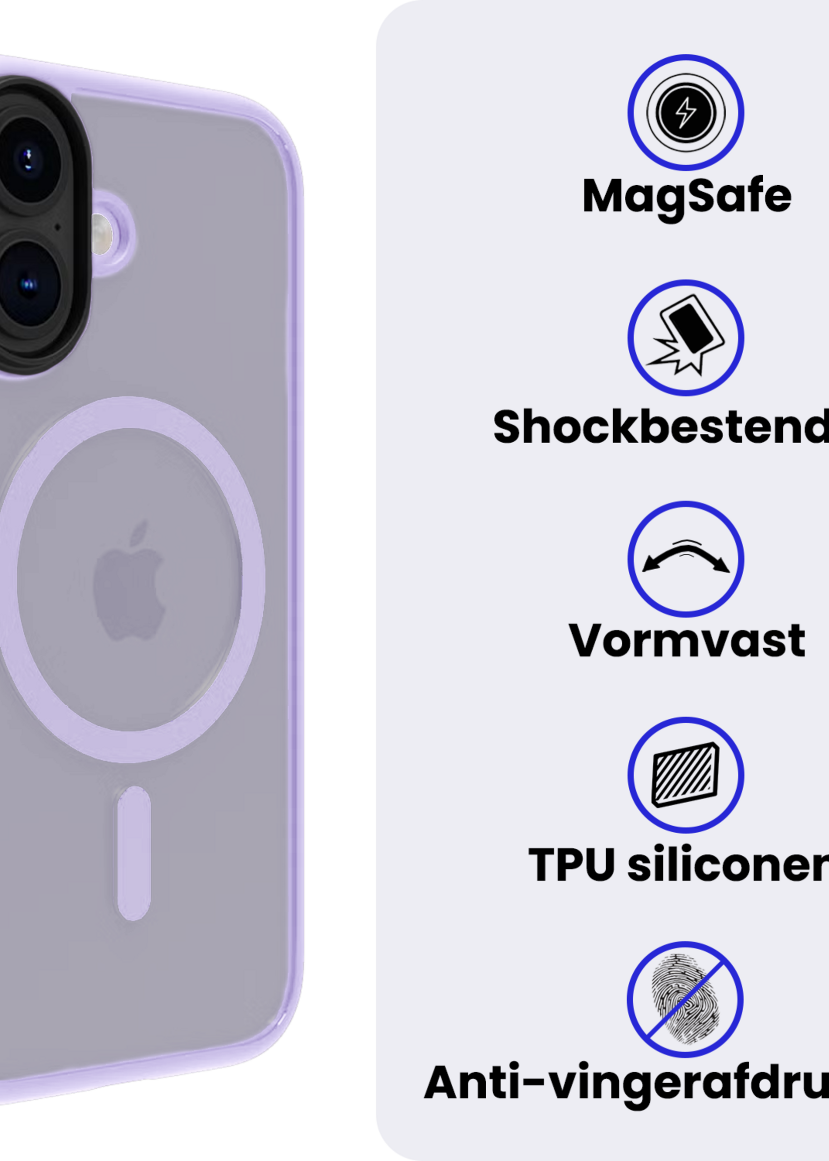 BTH BTH iPhone 17 Magsafe Hoesje Lila Met 2x Screenprotector