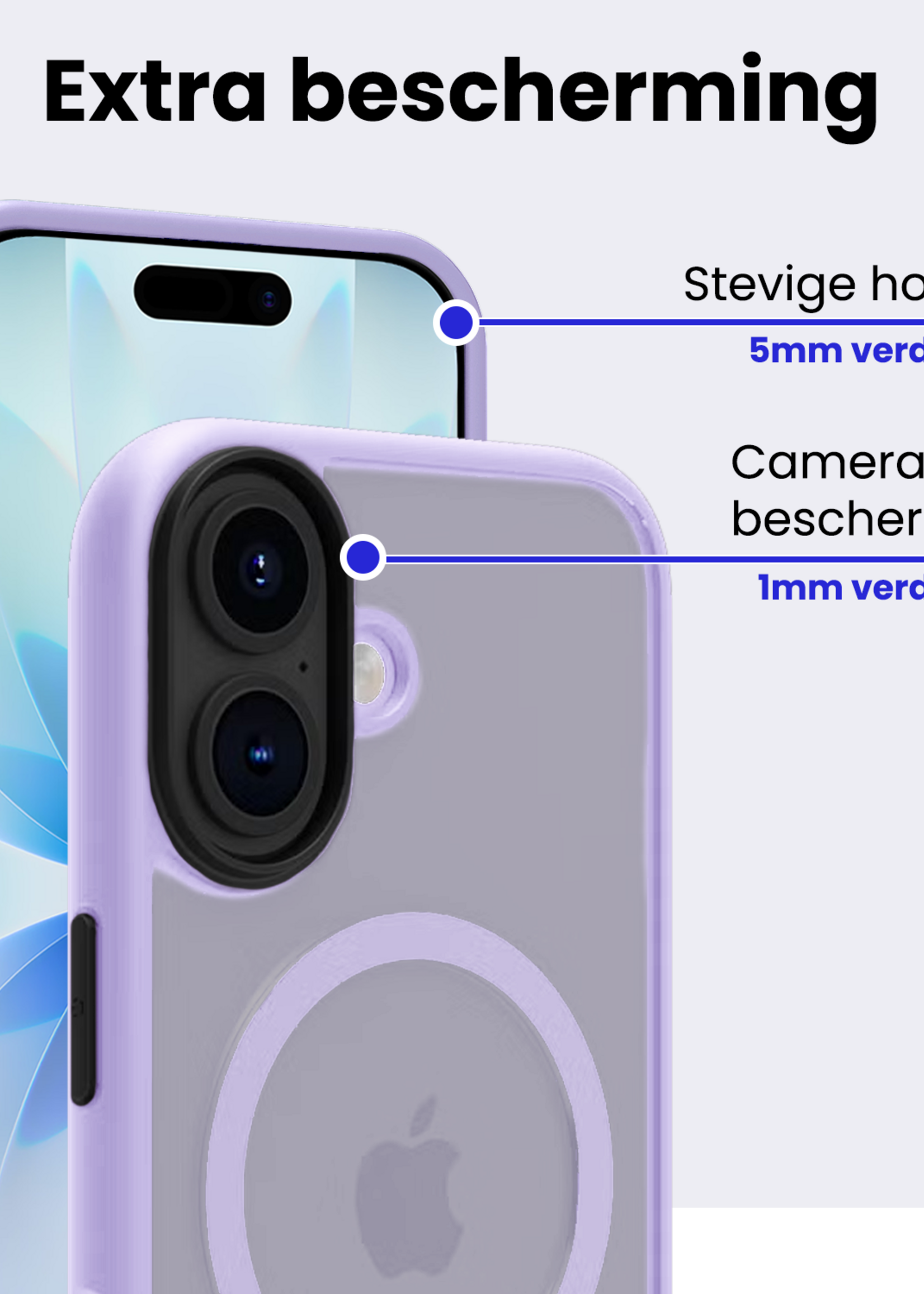 BTH BTH iPhone 17 Magsafe Hoesje Lila Met 2x Screenprotector