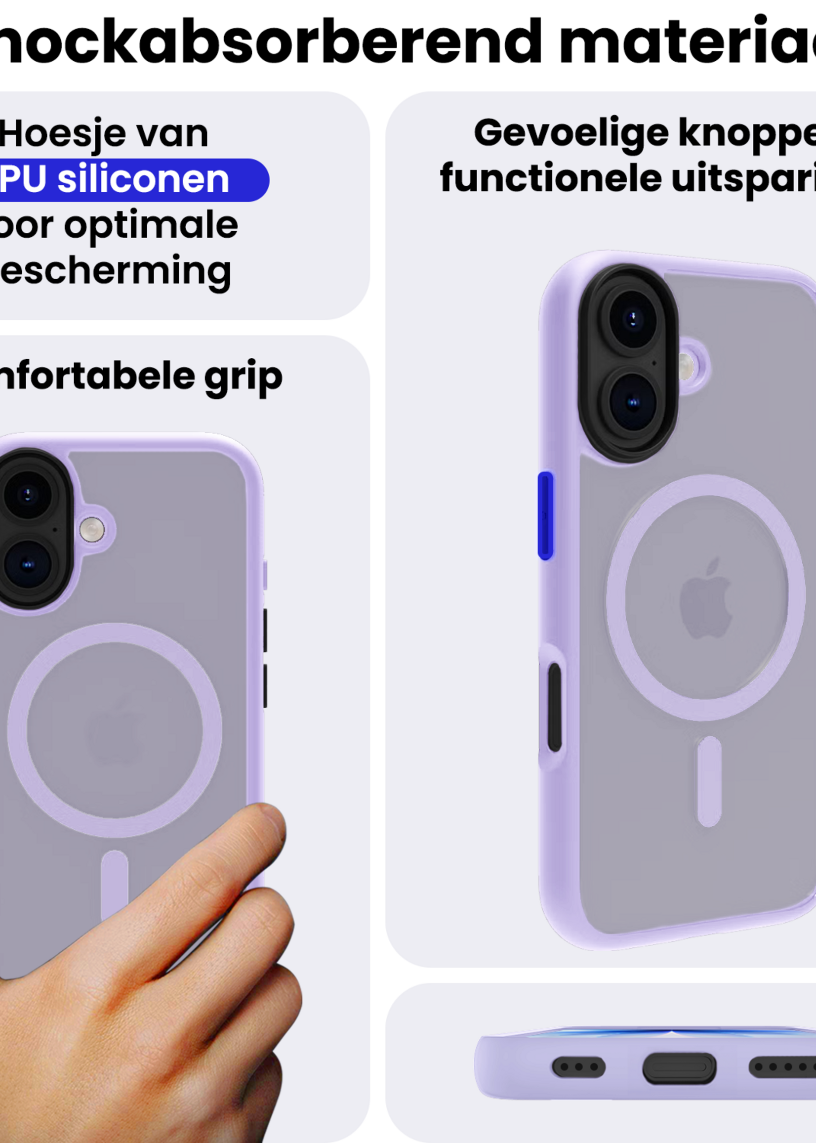 BTH BTH iPhone 17 Magsafe Hoesje Lila Met 2x Screenprotector