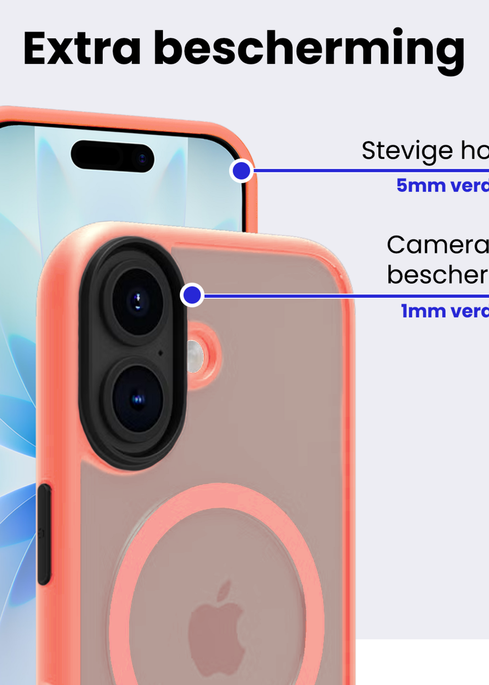 BTH BTH iPhone 17 Magsafe Hoesje Perzik Met 2x Screenprotector