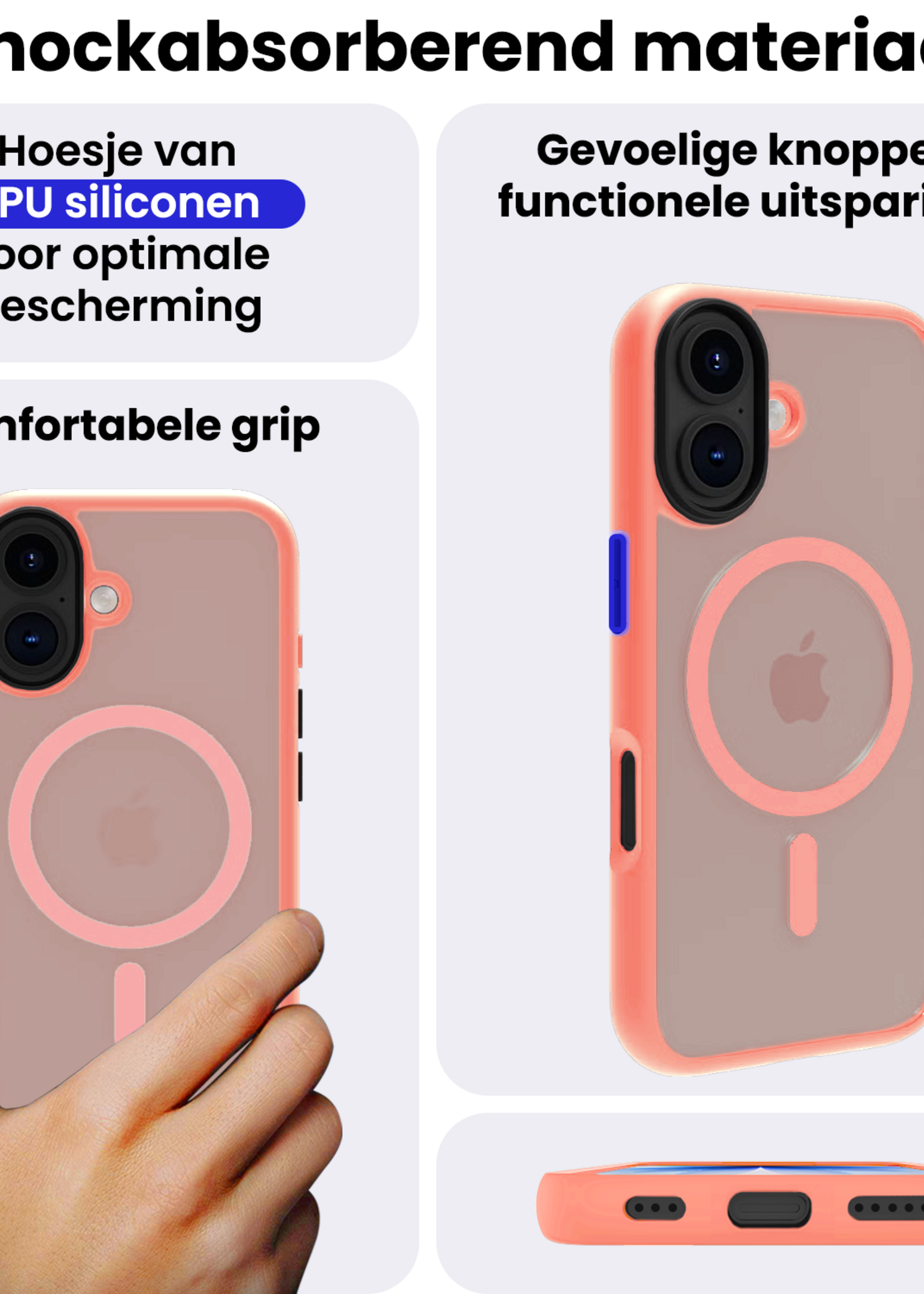 BTH BTH iPhone 17 Magsafe Hoesje Perzik Met 2x Screenprotector