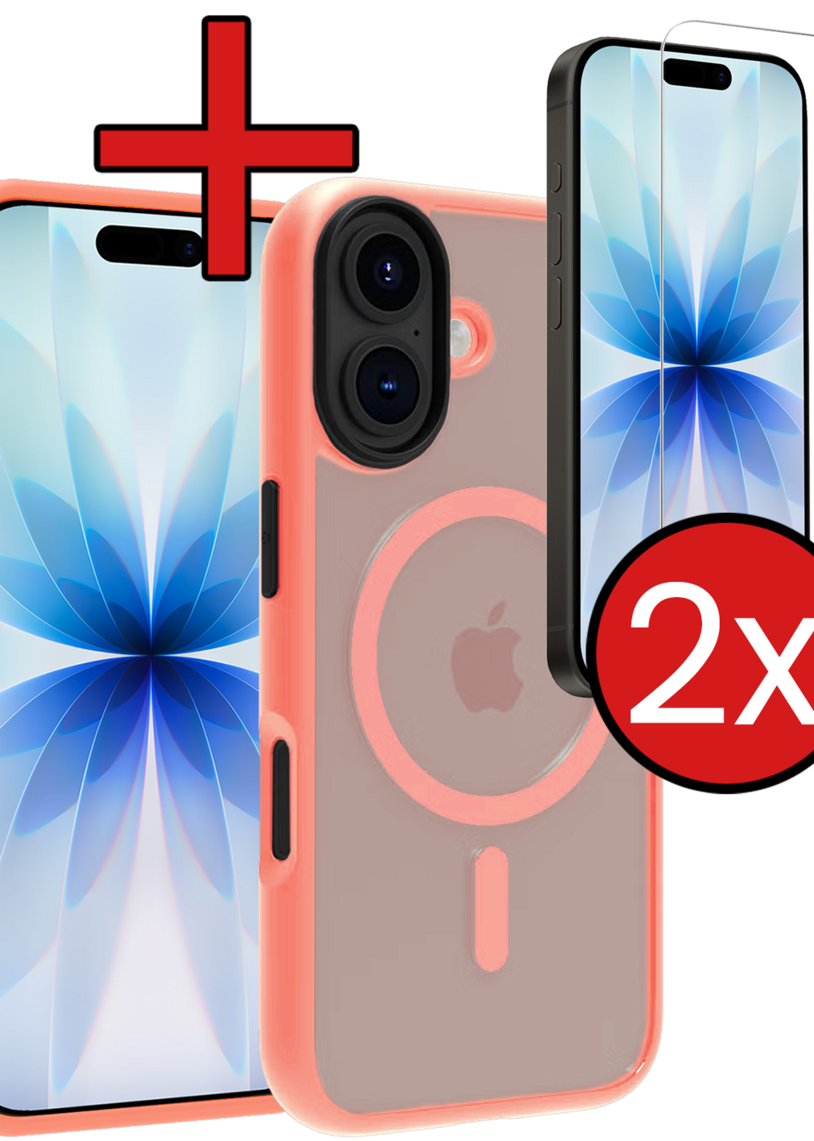 BTH BTH iPhone 17 Magsafe Hoesje Perzik Met 2x Screenprotector