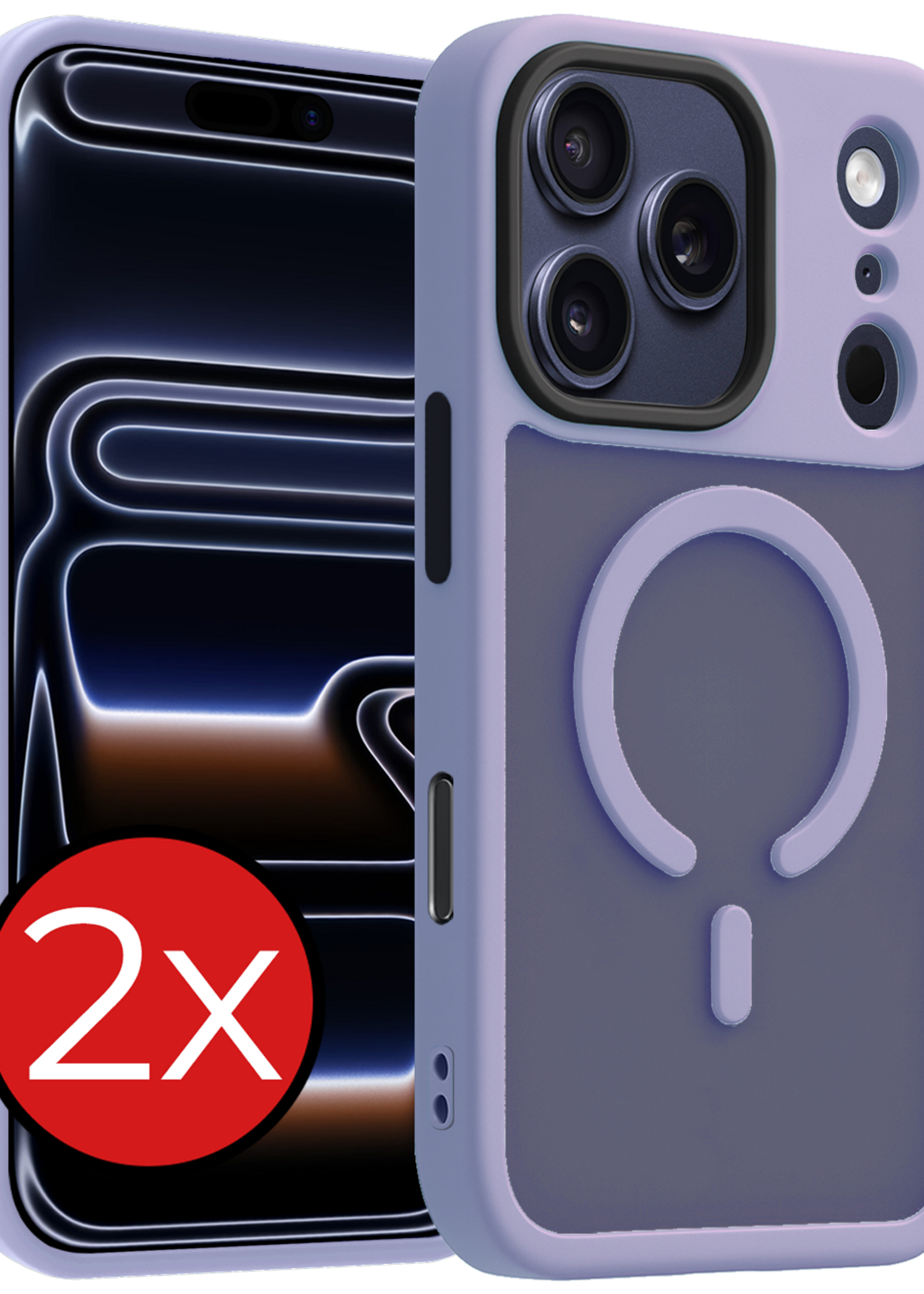 BTH BTH iPhone 17 Pro Magsafe Hoesje - Lila - 2 PACK