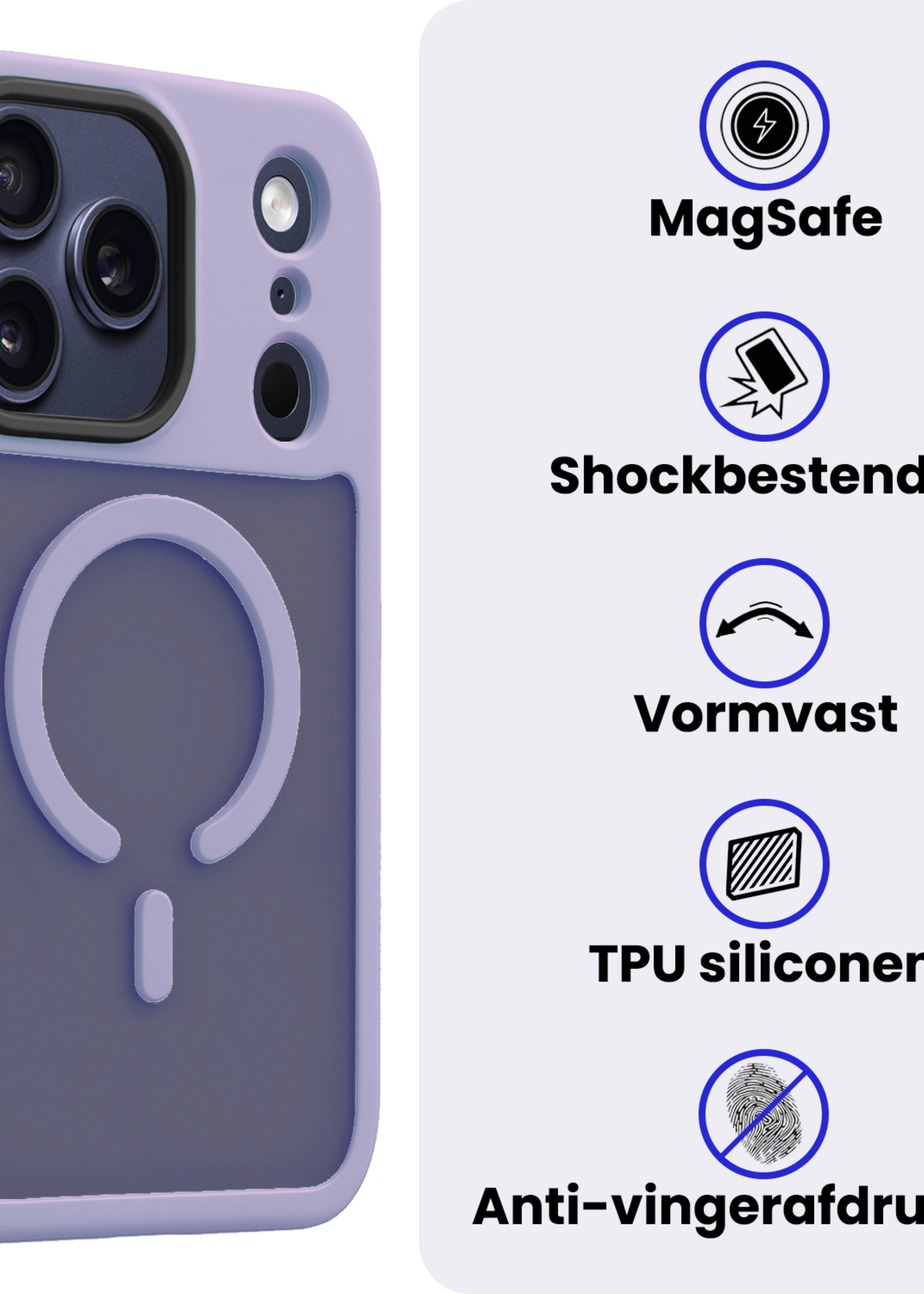 BTH BTH iPhone 17 Pro Magsafe Hoesje - Lila - 2 PACK