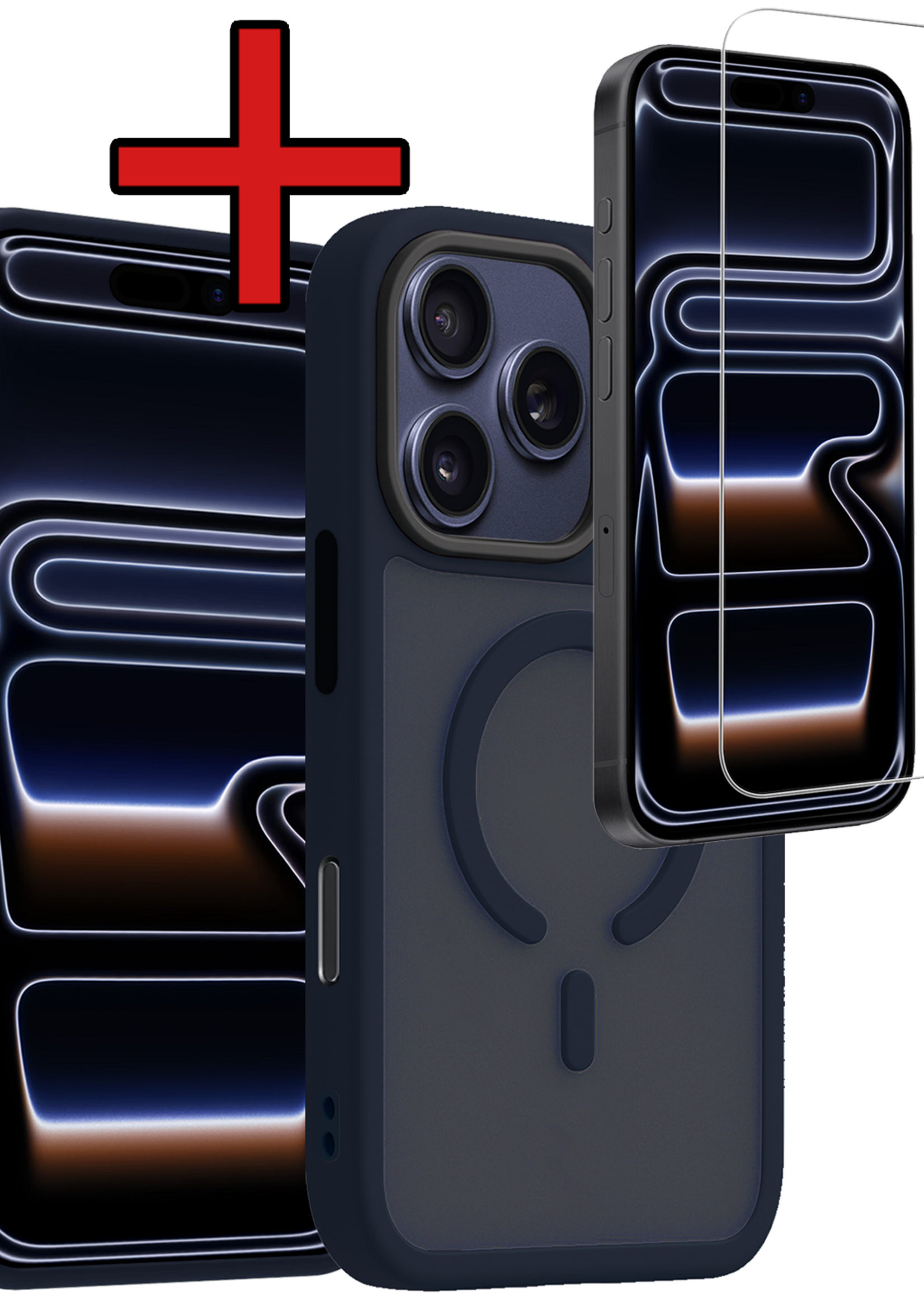 BTH BTH iPhone 17 Pro Magsafe Hoesje Donkerblauw Met Screenprotector