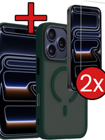 BTH BTH iPhone 17 Pro Magsafe Hoesje Donkergroen Met 2x Screenprotector
