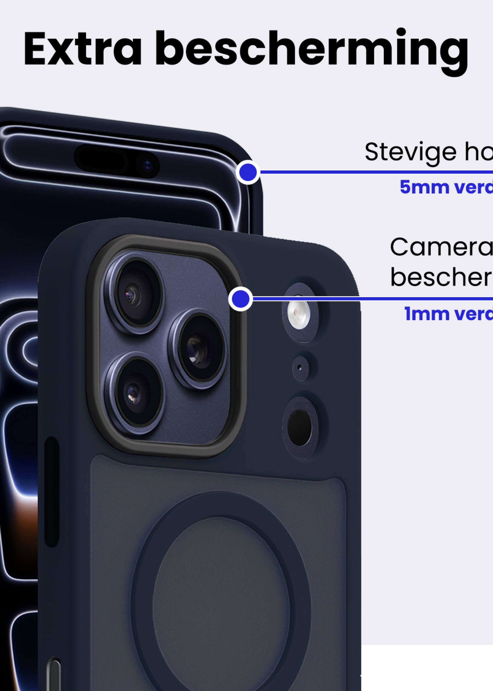 BTH BTH iPhone 17 Pro Max Magsafe Hoesje - Donkerblauw