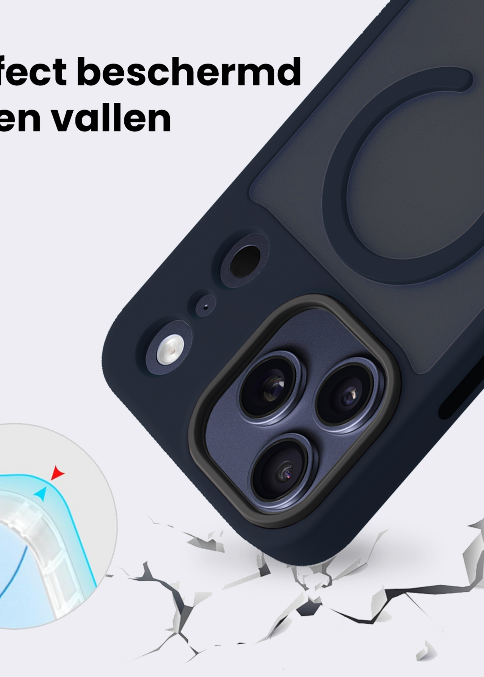 BTH BTH iPhone 17 Pro Max Magsafe Hoesje - Donkerblauw