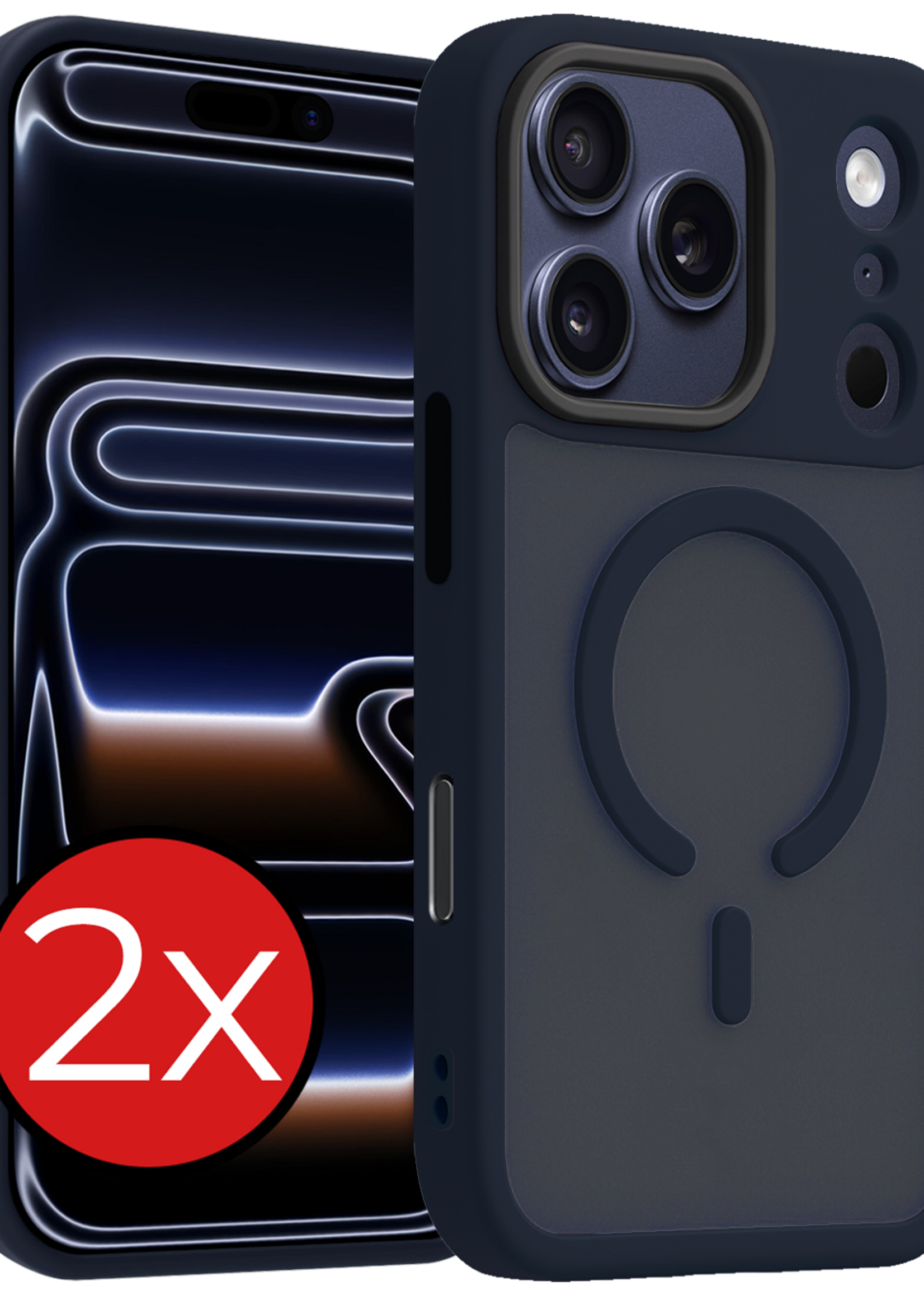 BTH BTH iPhone 17 Pro Max Magsafe Hoesje - Donkerblauw - 2 PACK