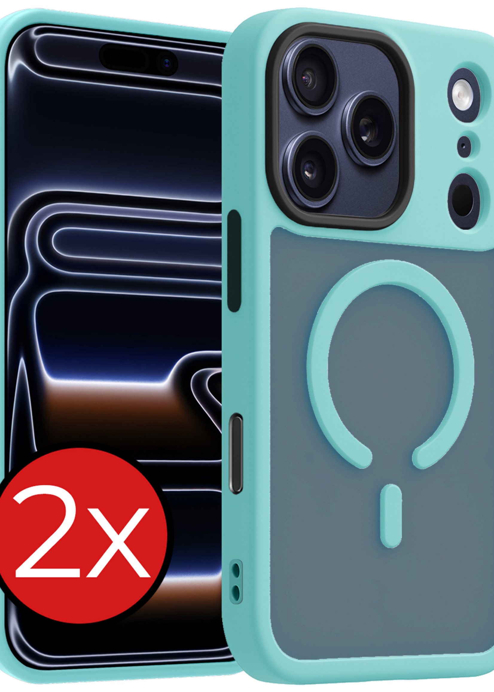 BTH BTH iPhone 17 Pro Max Magsafe Hoesje - Lichtblauw - 2 PACK