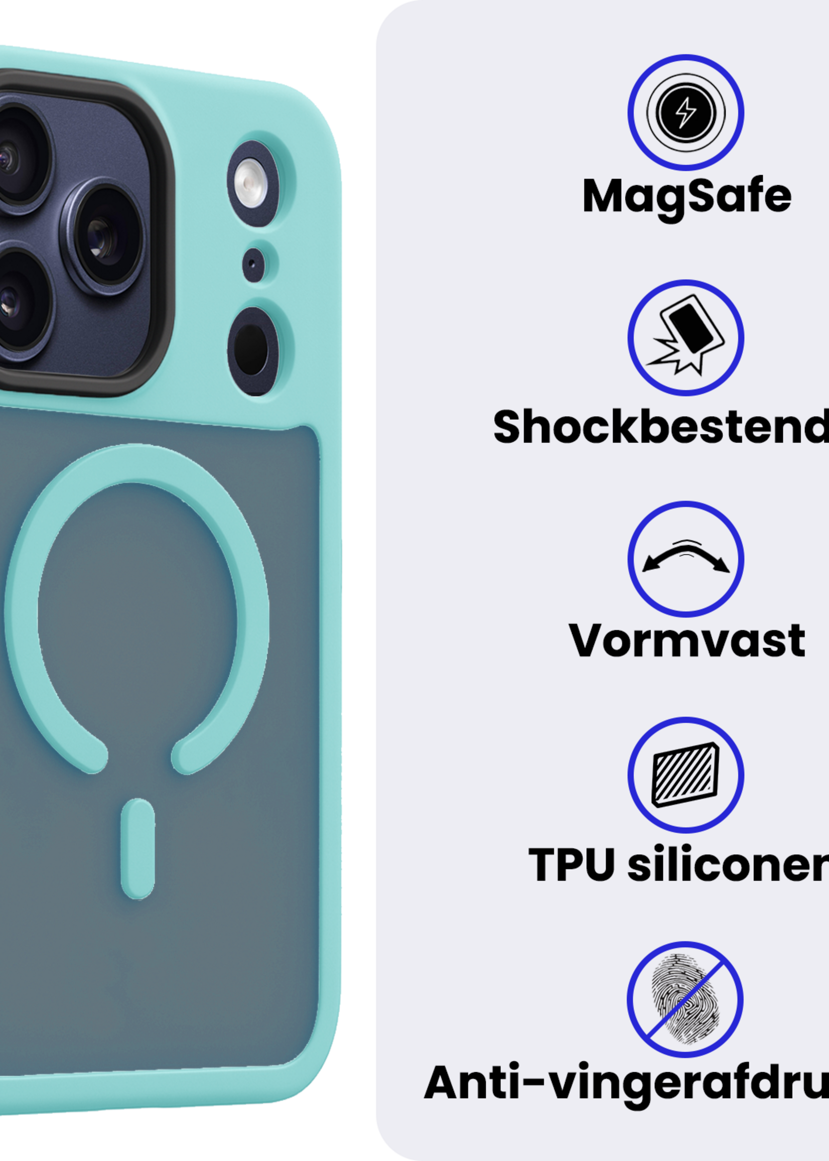 BTH BTH iPhone 17 Pro Max Magsafe Hoesje - Lichtblauw - 2 PACK