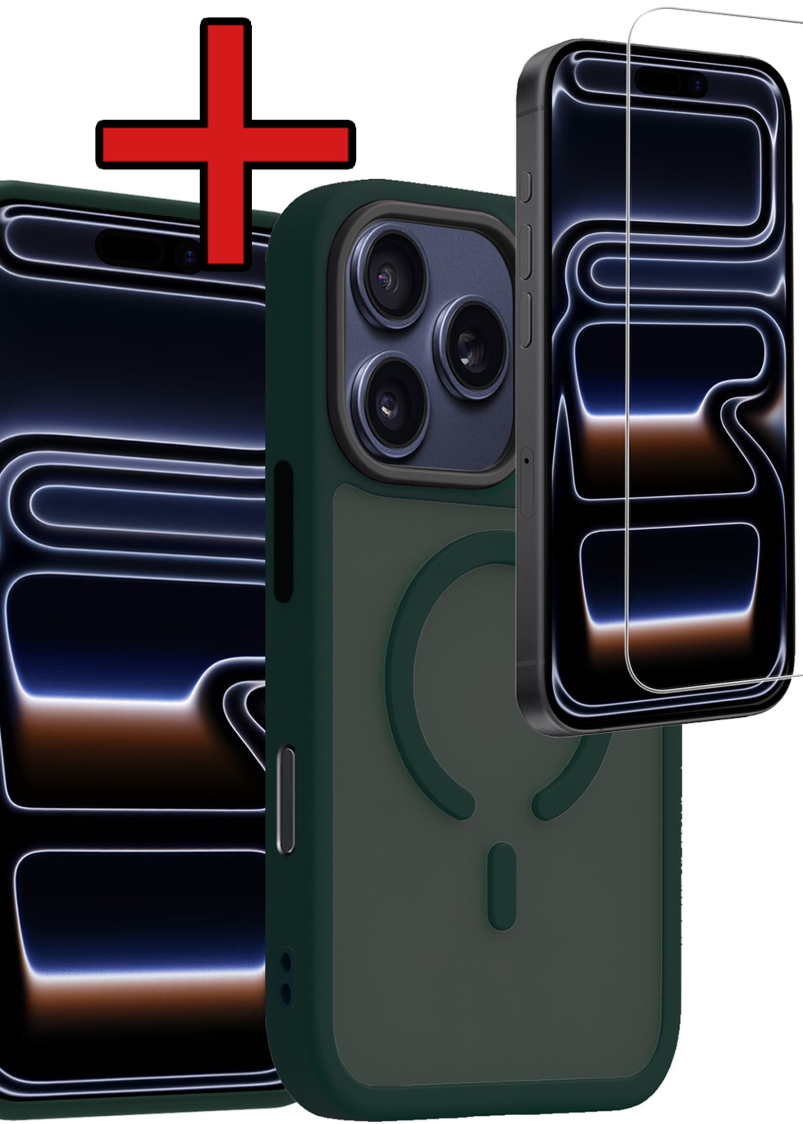 BTH BTH iPhone 17 Pro Max Magsafe Hoesje Donkergroen Met Screenprotector