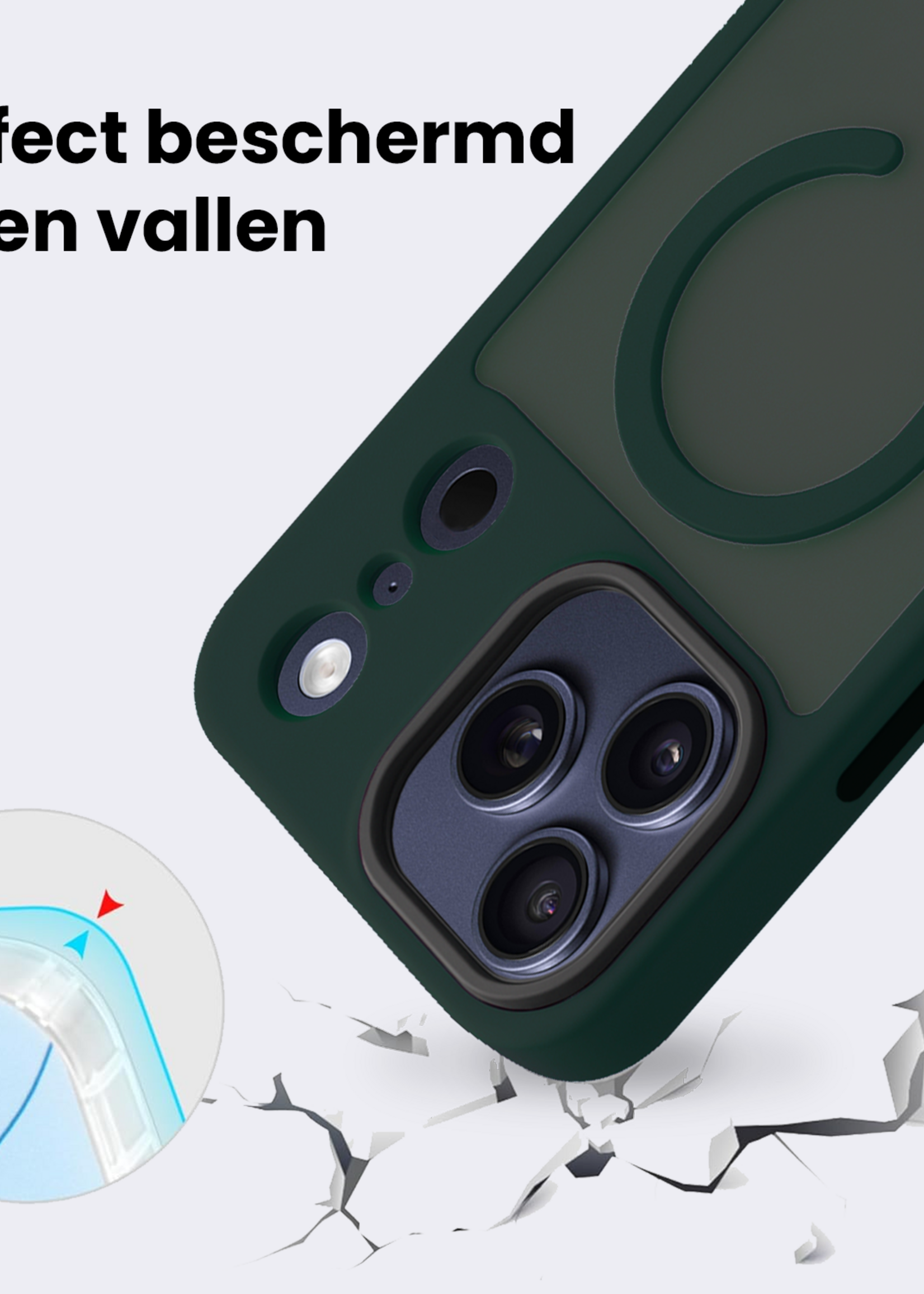 BTH BTH iPhone 17 Pro Max Magsafe Hoesje Donkergroen Met Screenprotector