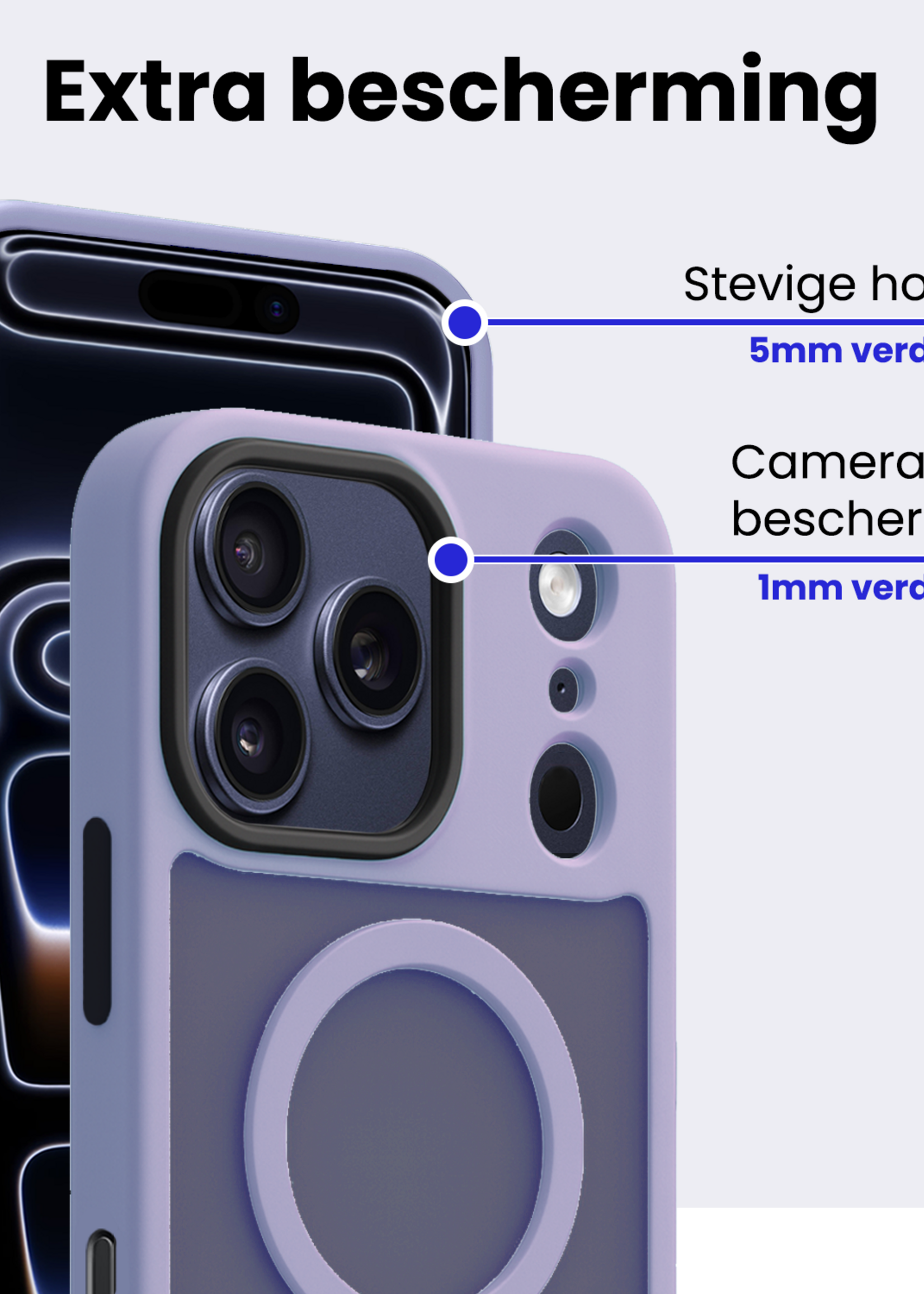 BTH BTH iPhone 17 Pro Max Magsafe Hoesje Lila Met Screenprotector