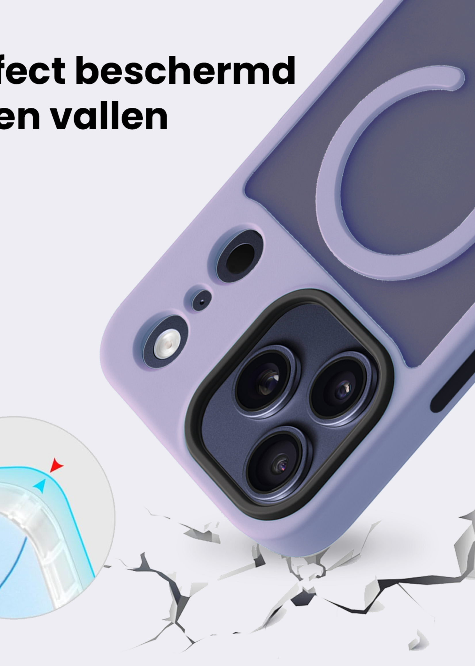 BTH BTH iPhone 17 Pro Max Magsafe Hoesje Lila Met Screenprotector