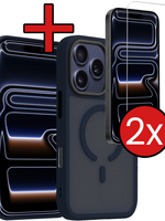 BTH BTH iPhone 17 Pro Max Magsafe Hoesje Donkerblauw Met 2x Screenprotector