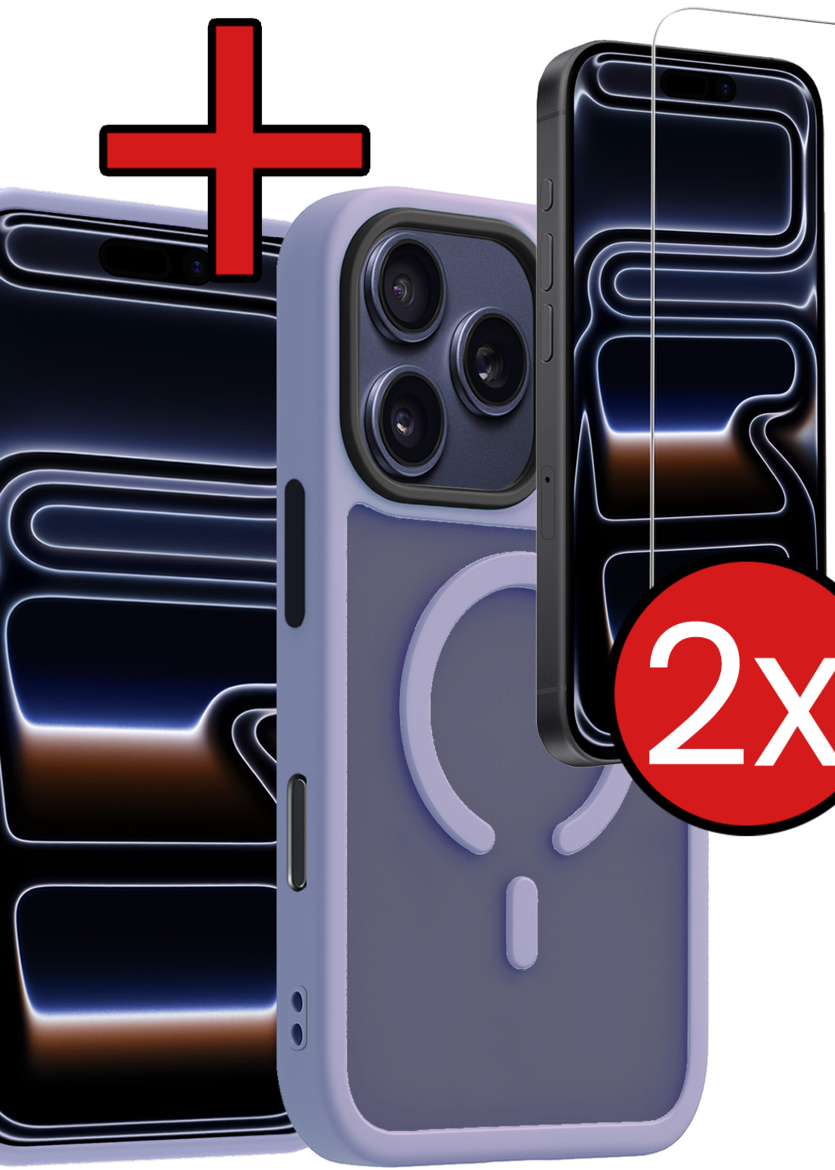 BTH BTH iPhone 17 Pro Max Magsafe Hoesje Lila Met 2x Screenprotector