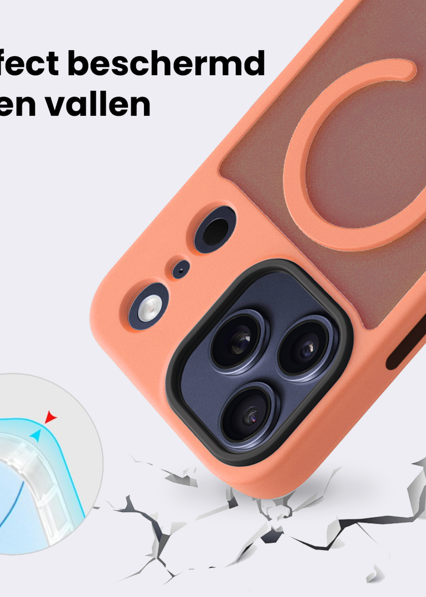 BTH BTH iPhone 17 Pro Max Magsafe Hoesje Perzik Met 2x Screenprotector