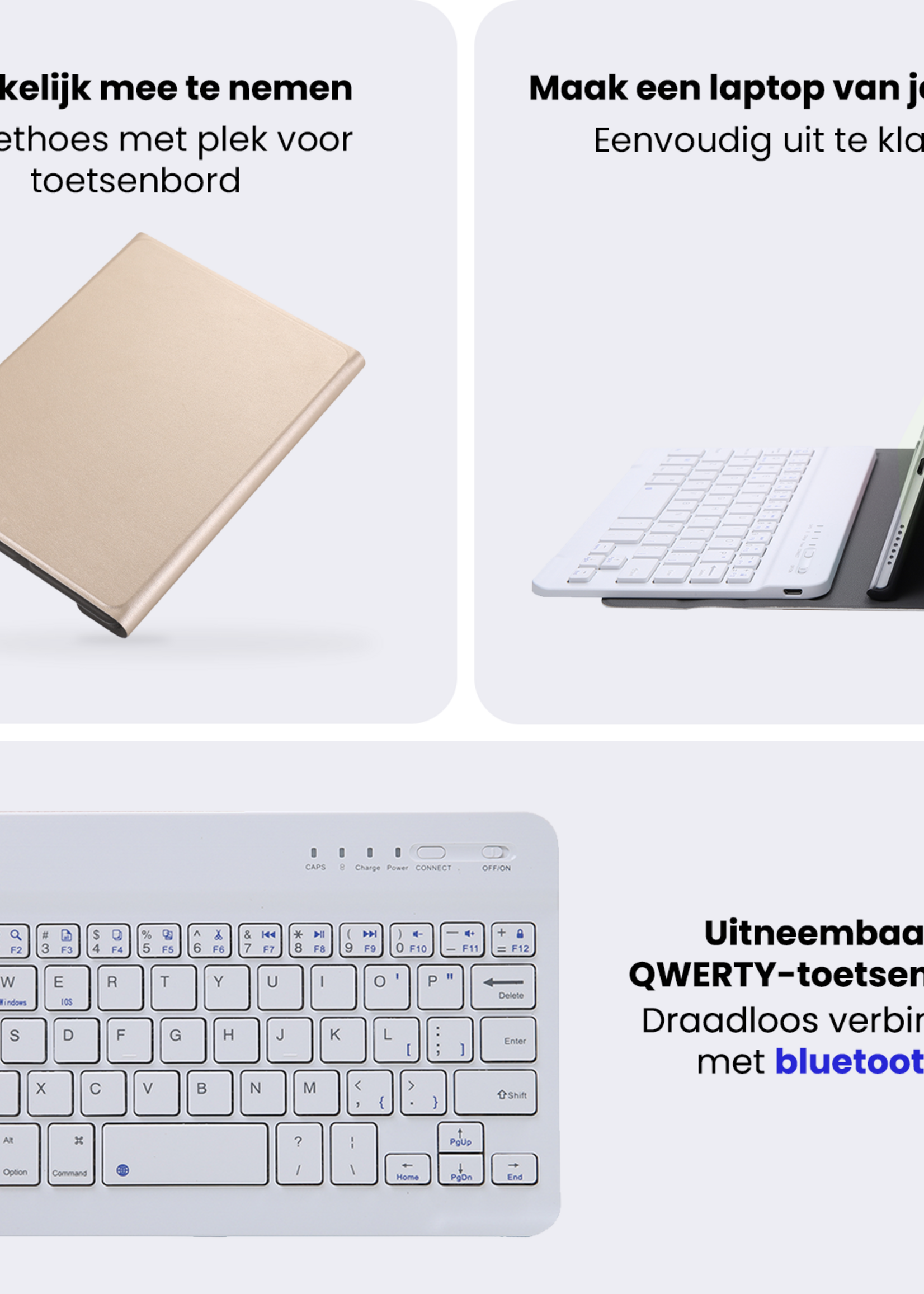 BTH BTH Samsung Galaxy Tab A11 Toetsenbordhoes - Goud