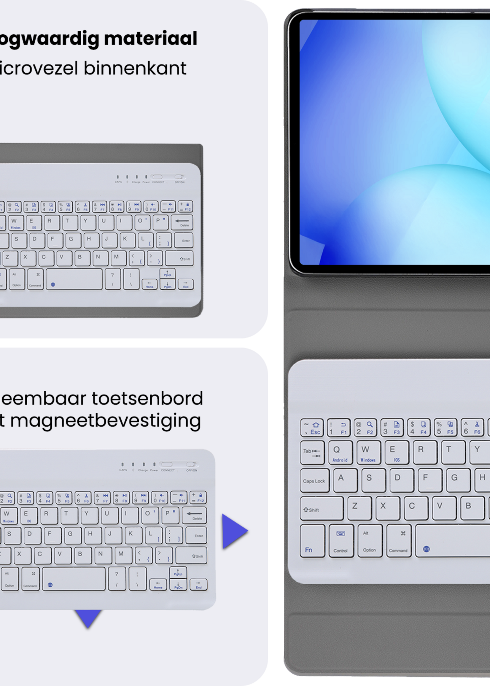 BTH BTH Samsung Galaxy Tab A11 Toetsenbordhoes - Rosé Goud